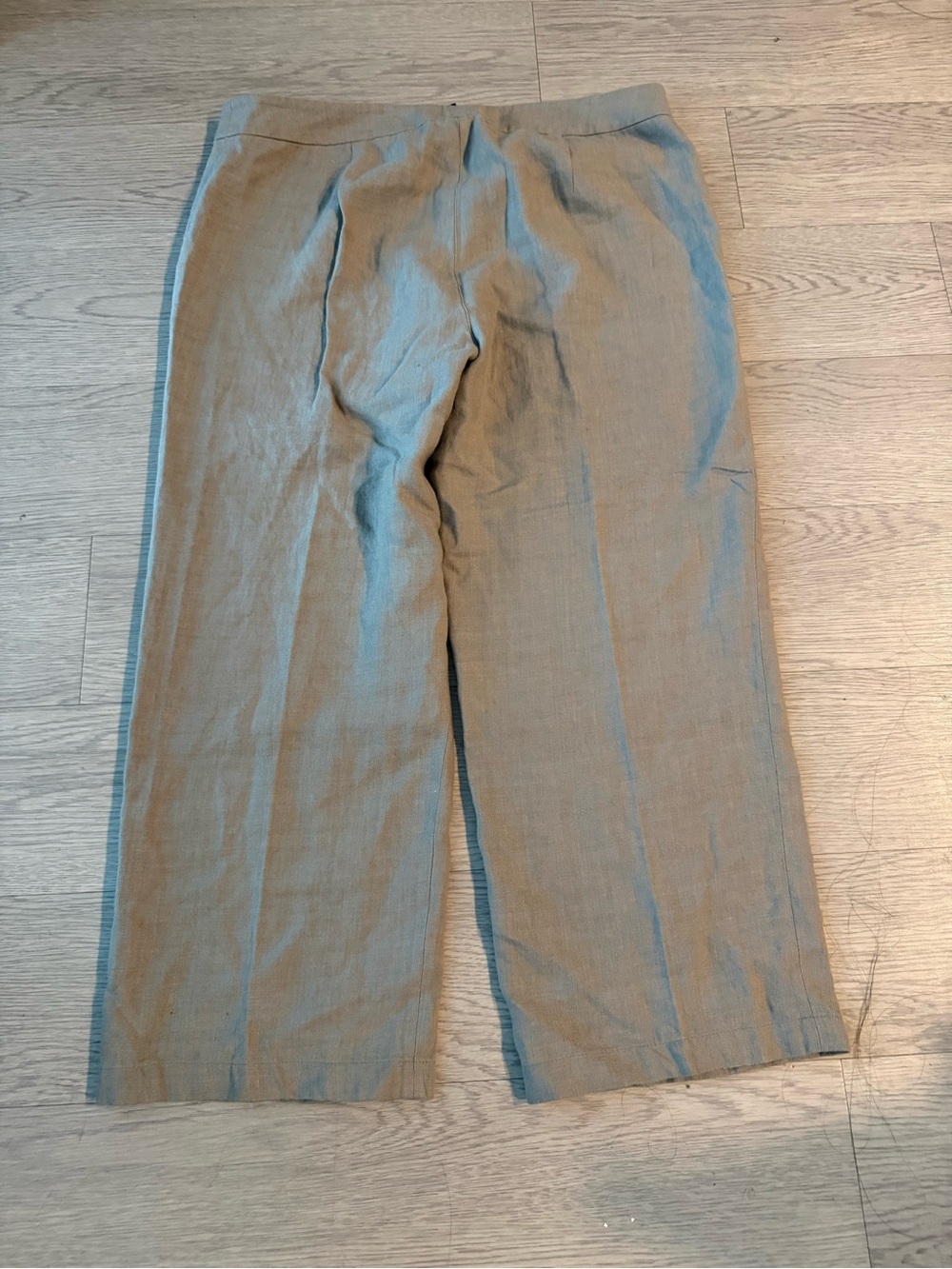 Eileen Fisher Premium Italian Linen Wide Leg Lagenlook Cropped Pants Size L - Picture 3 of 3